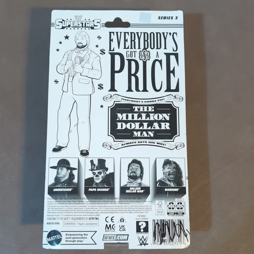 2022 Mattel WWE Superstars Wrestling Figure The Million Dollar Man Series 3